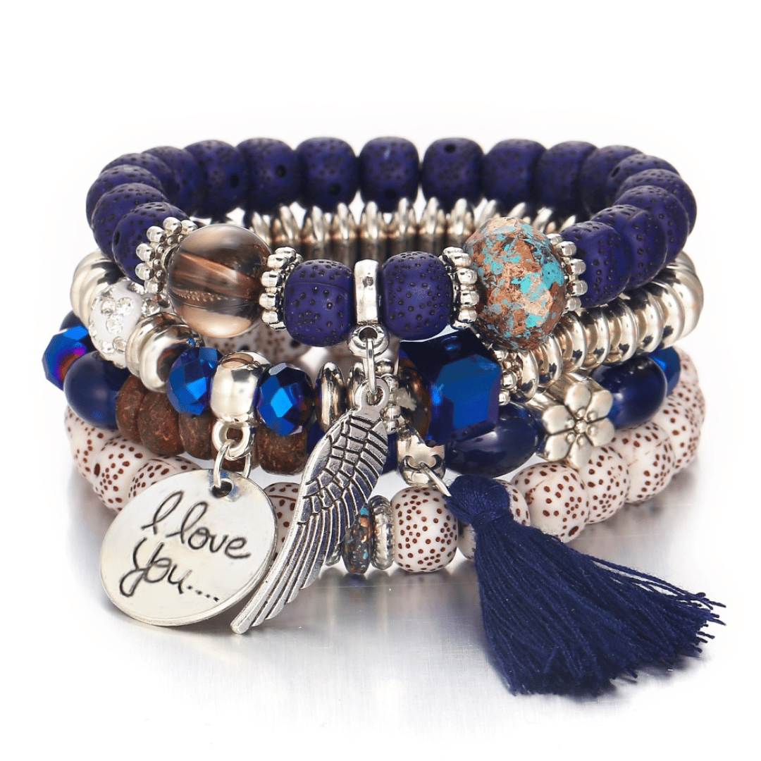 Bracciale Perline Azzurro Boho Chic | Paradiso Bohemien