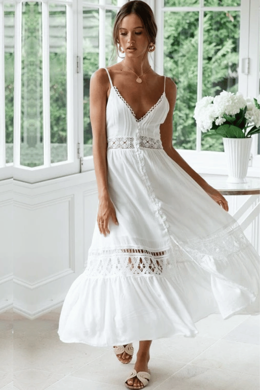 Abito Bianco Lungo da Mare | Paradiso Bohemien