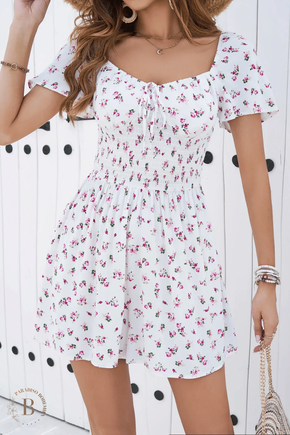 Abito Corto a Fiorellini in stile Boho Chic | Paradiso Bohemien