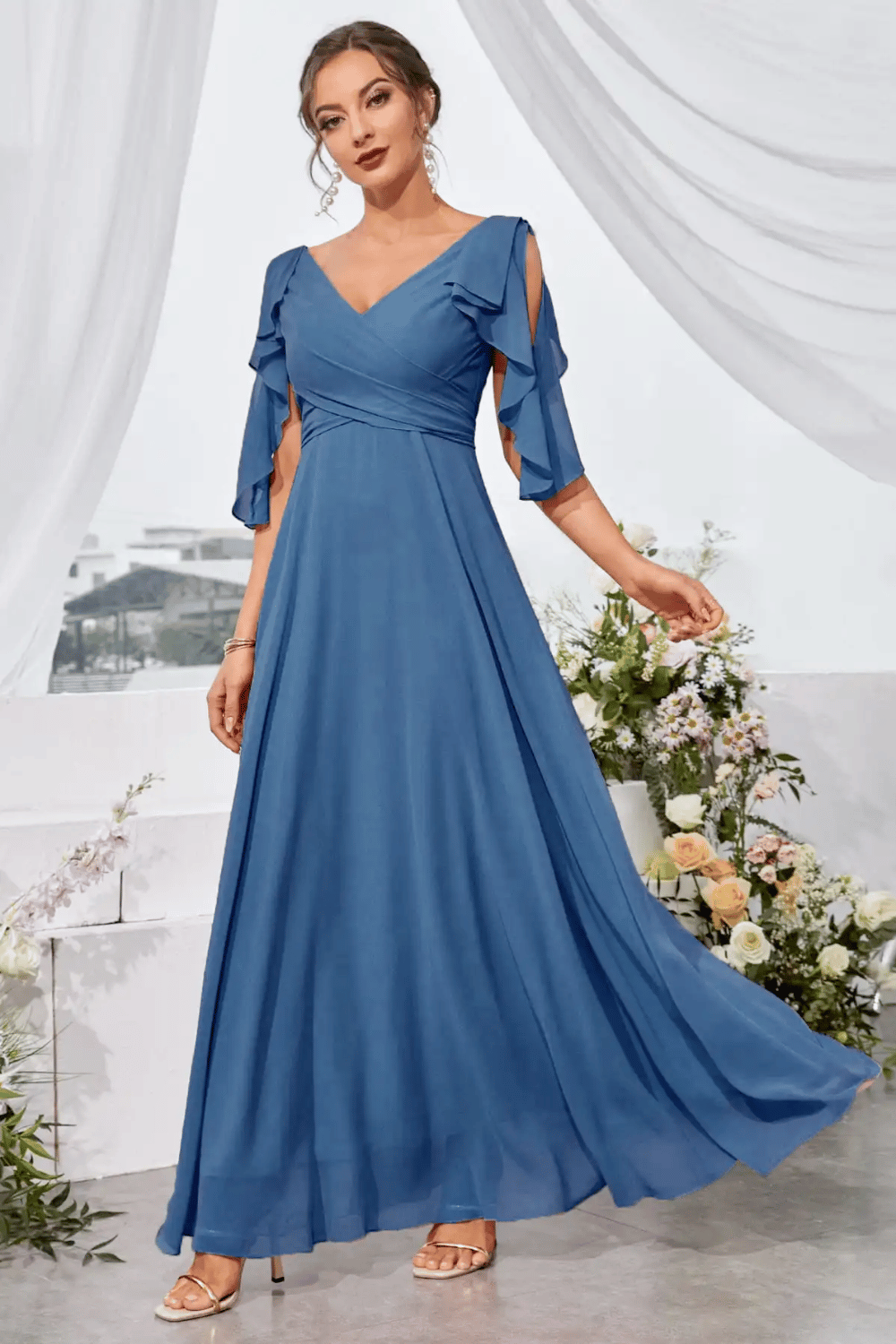 Abito da Cerimonia Blu Lungo da Donna | Paradiso Bohemien