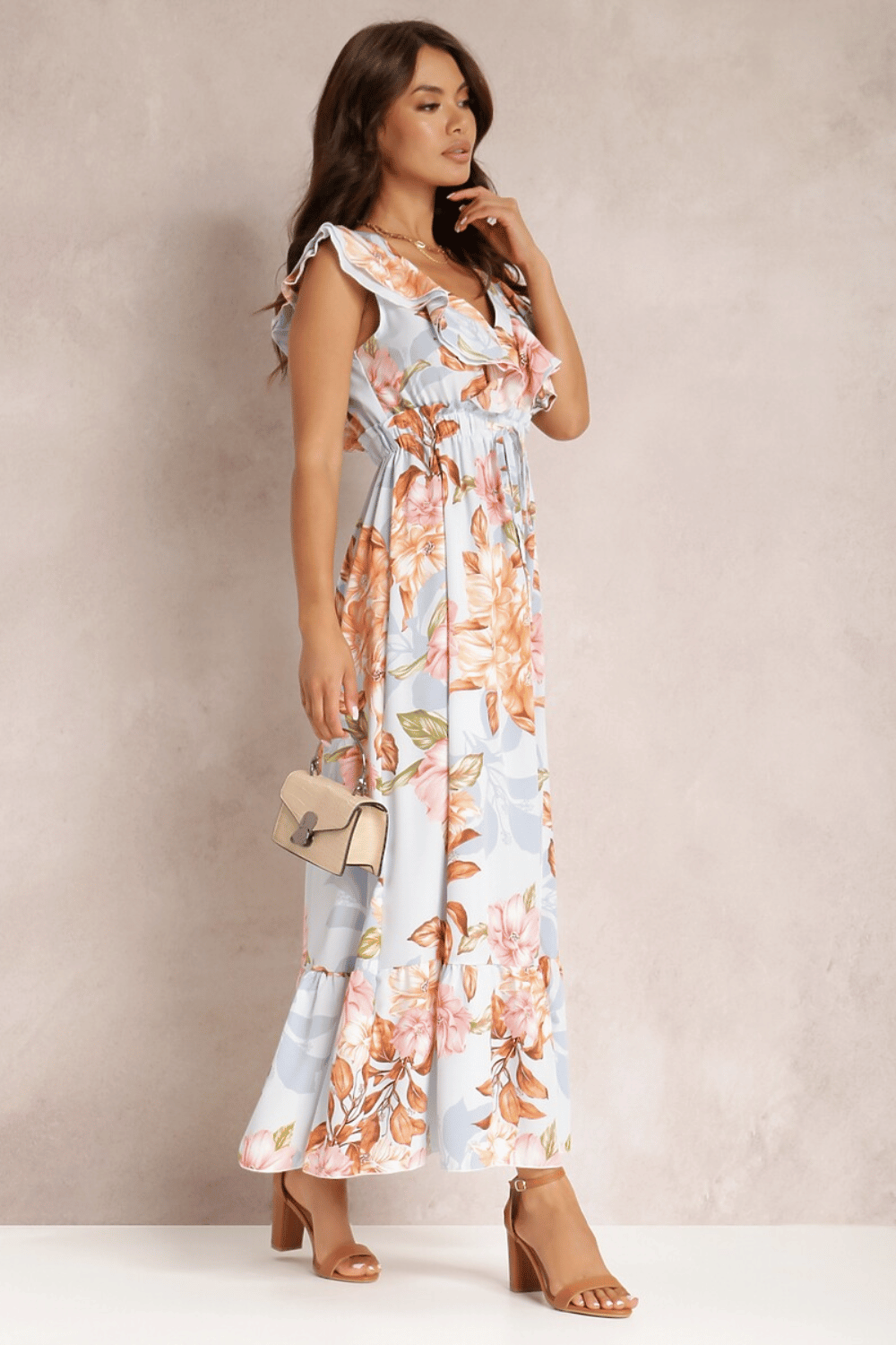 Abito Lungo Elegante a Fiori | Paradiso Bohemien