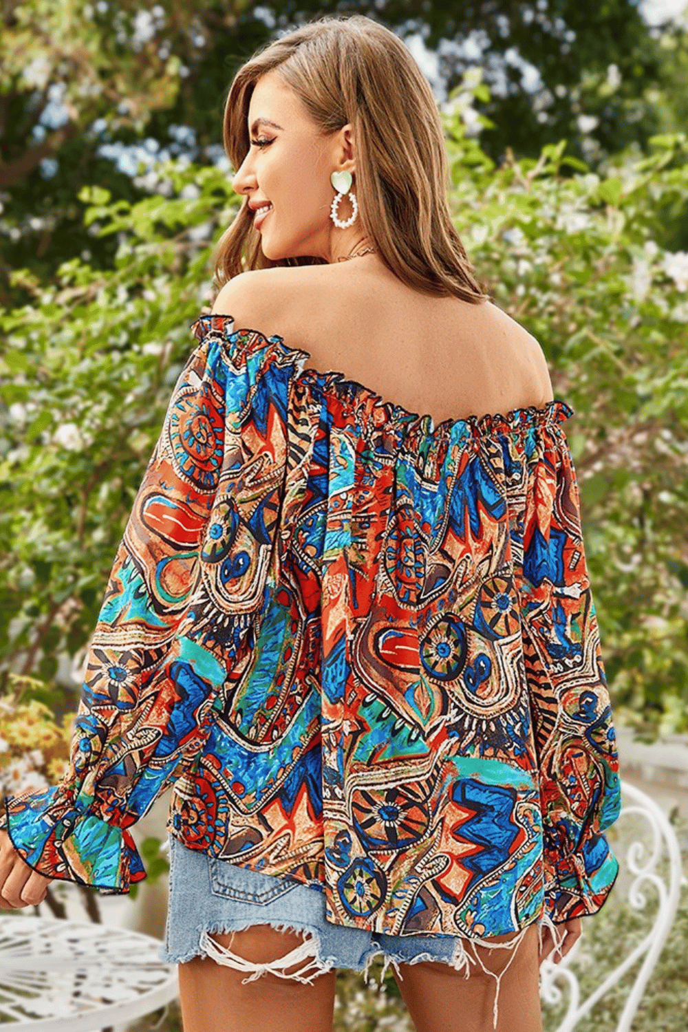 Blusa a Fiori da Donna con Spalle Scoperte | Paradiso Bohemien