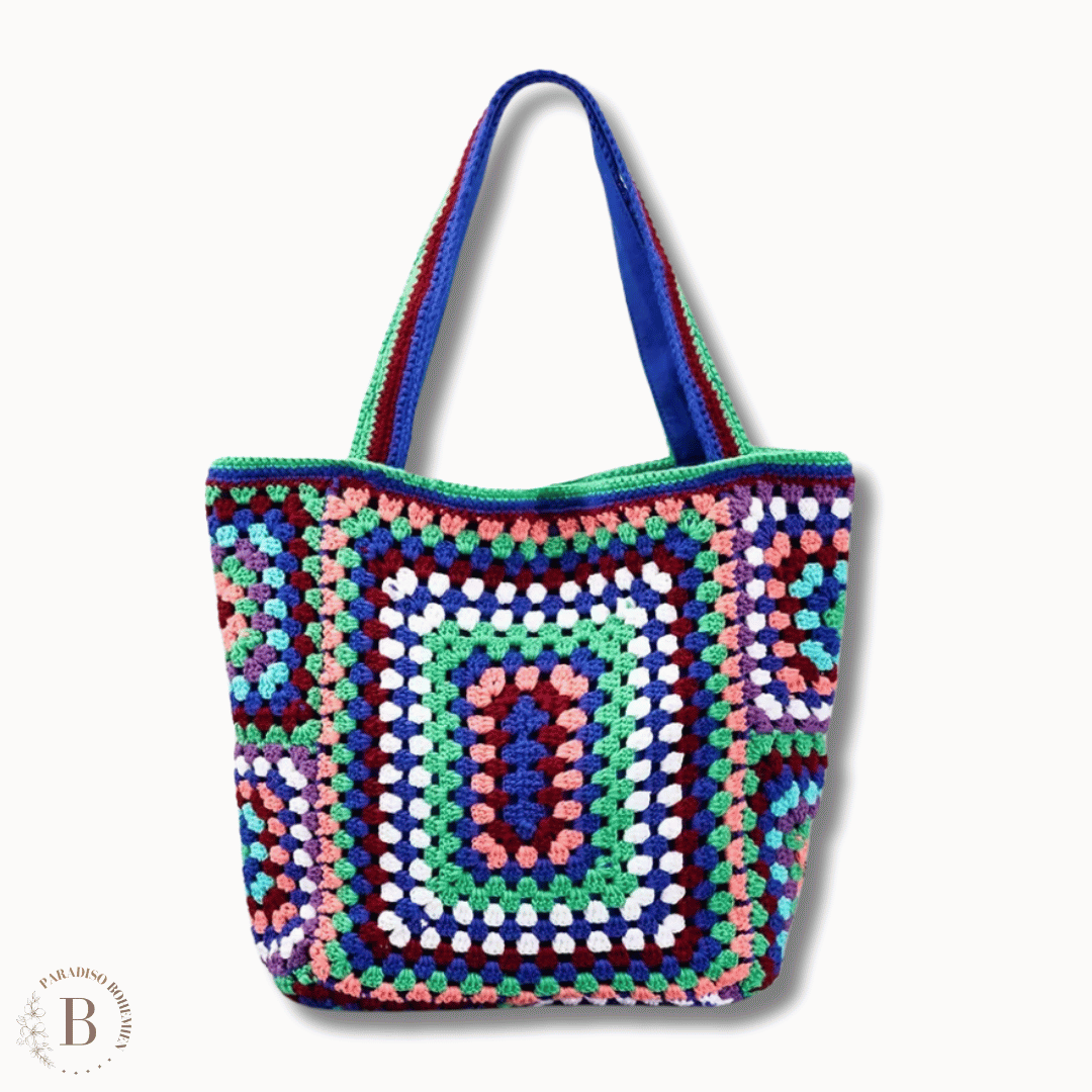 granny bag uncinetto blu