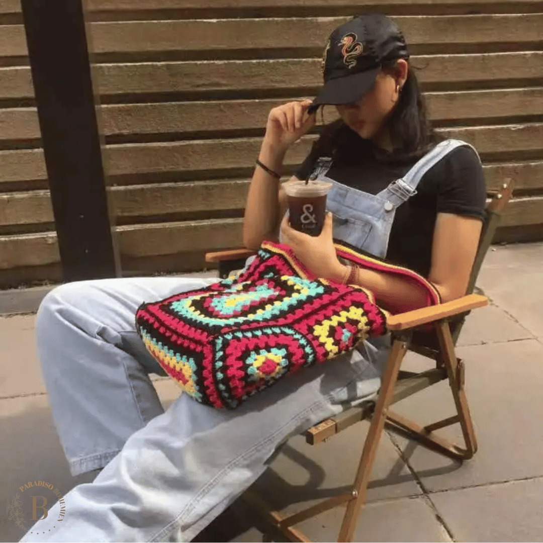 Borsa Granny Quadrata all Uncinetto Bohemien | Paradiso Bohemien
