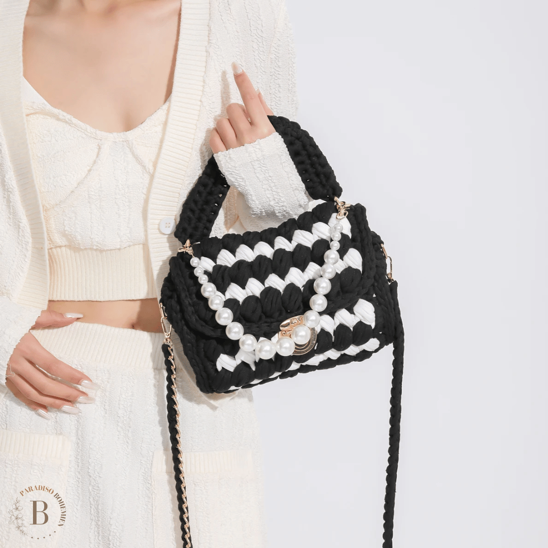 Borsa Uncinetto Nera | Paradiso Bohemien