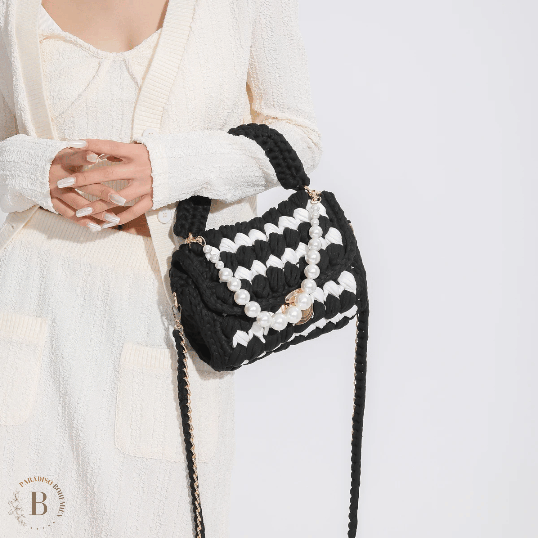 Borsa Uncinetto Nera | Paradiso Bohemien