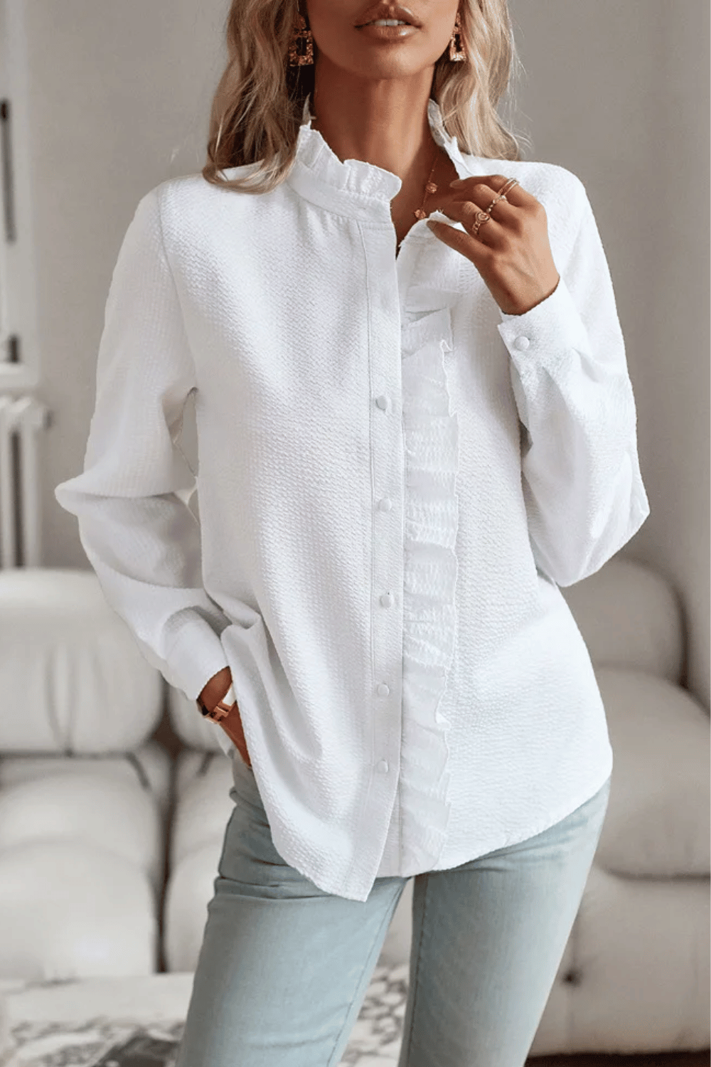 Camicia Bianca Elegante da Donna Paradiso Bohemien