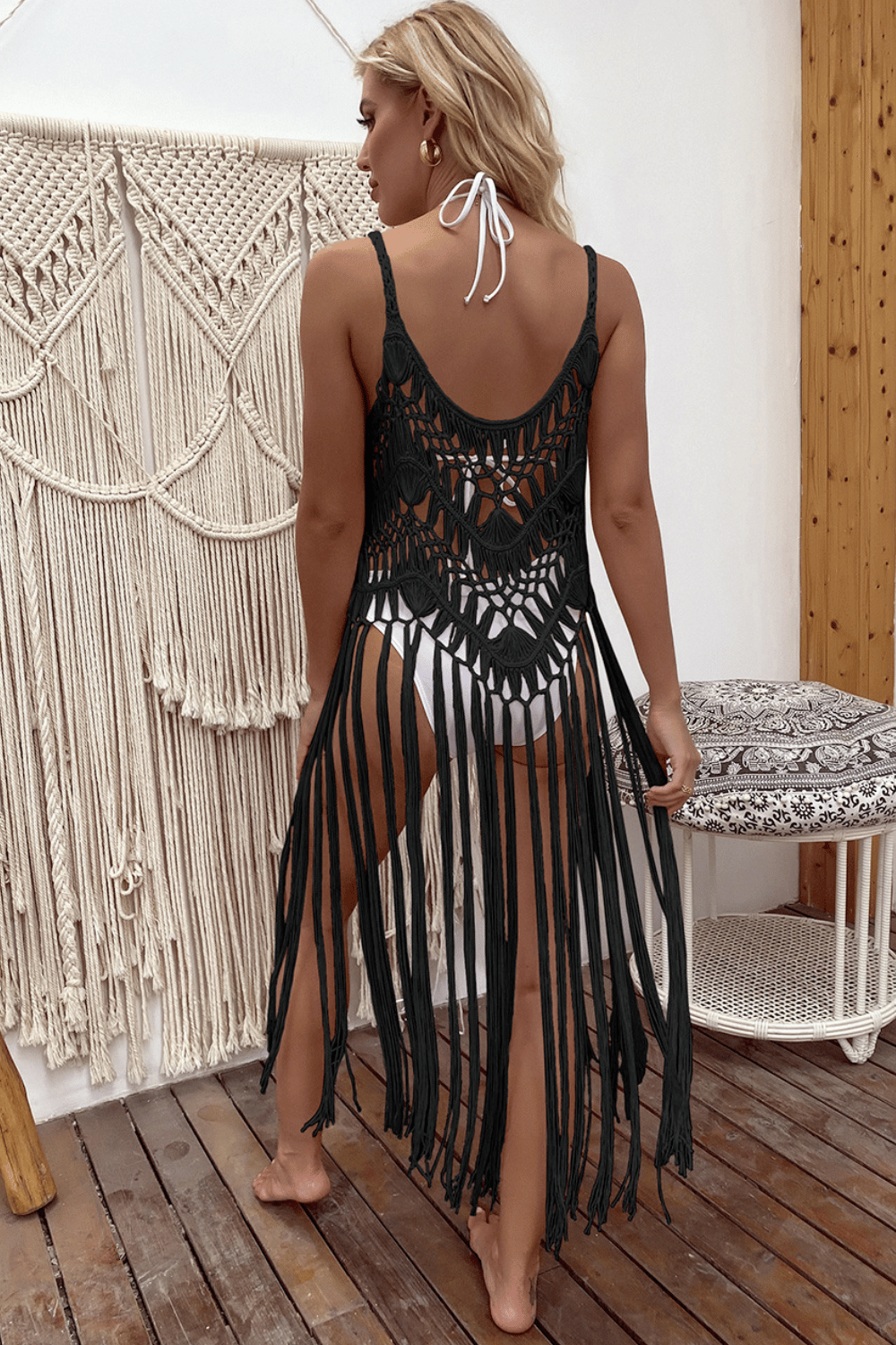 Copricostume Uncinetto Nero da Donna | Paradiso Bohemien