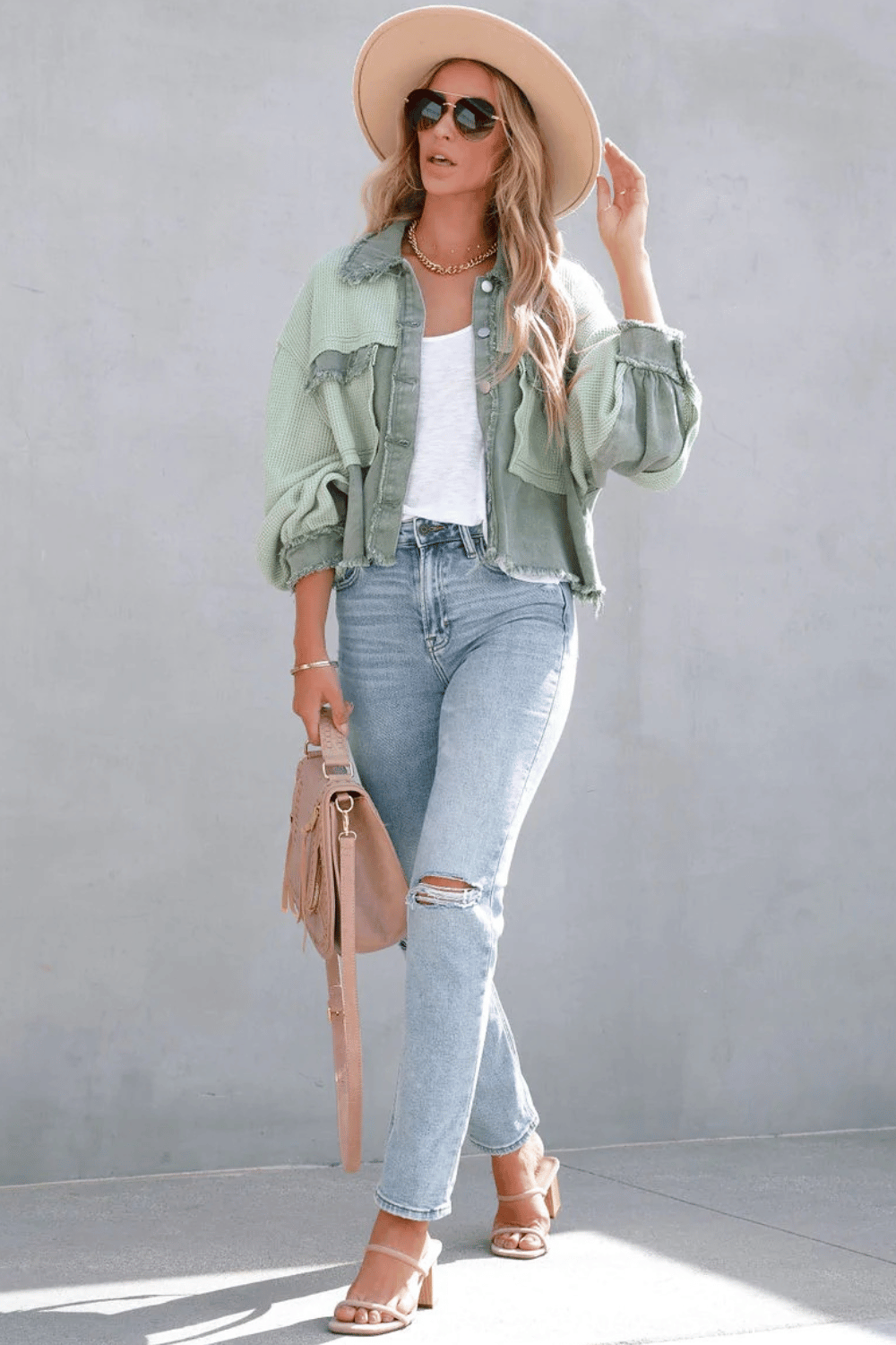 Giacca da Donna Corta Boho Chic di colore Verde | Paradiso Bohemien