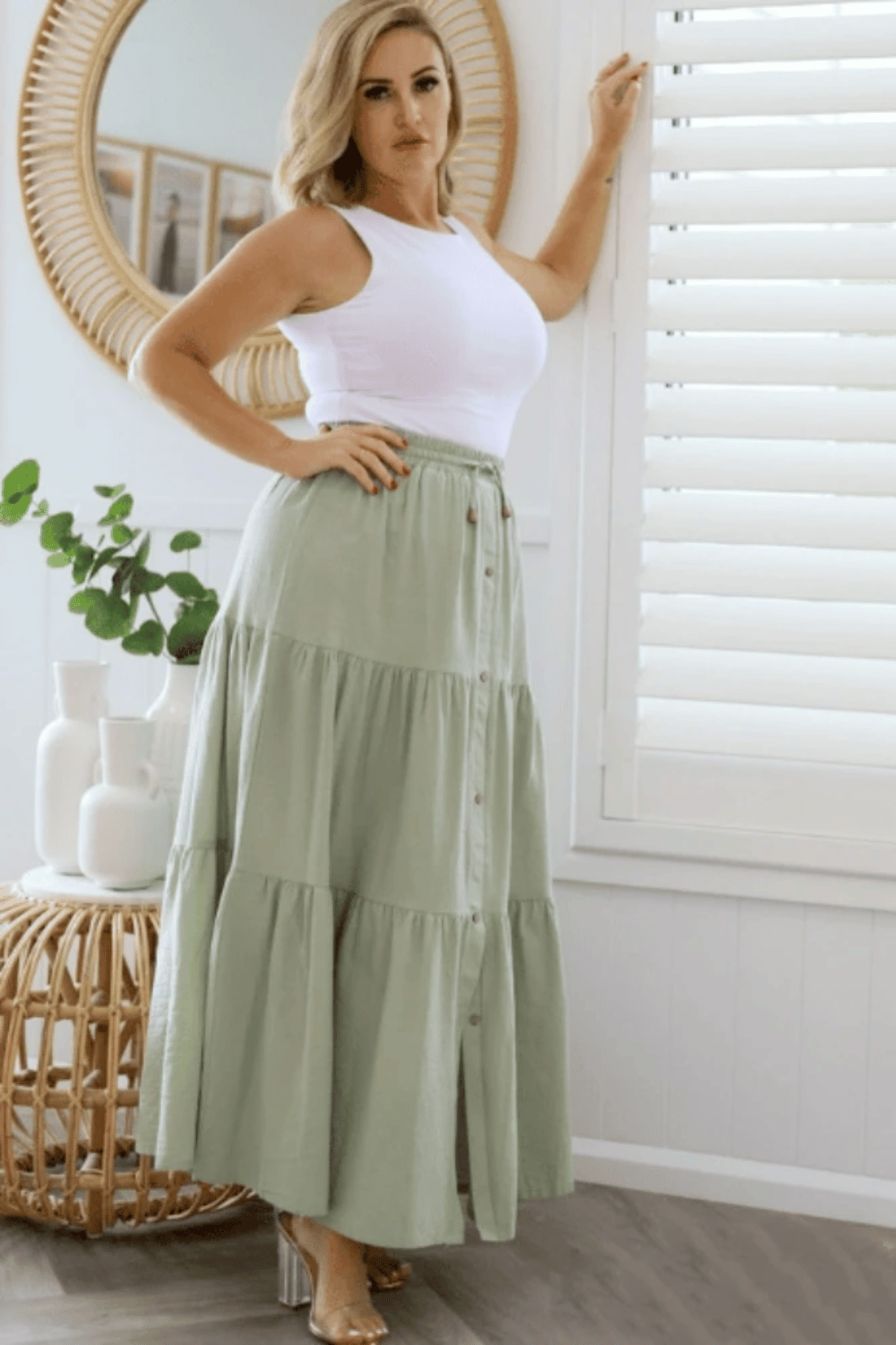 Gonna Lunga Verde Acqua | Paradiso Bohemien