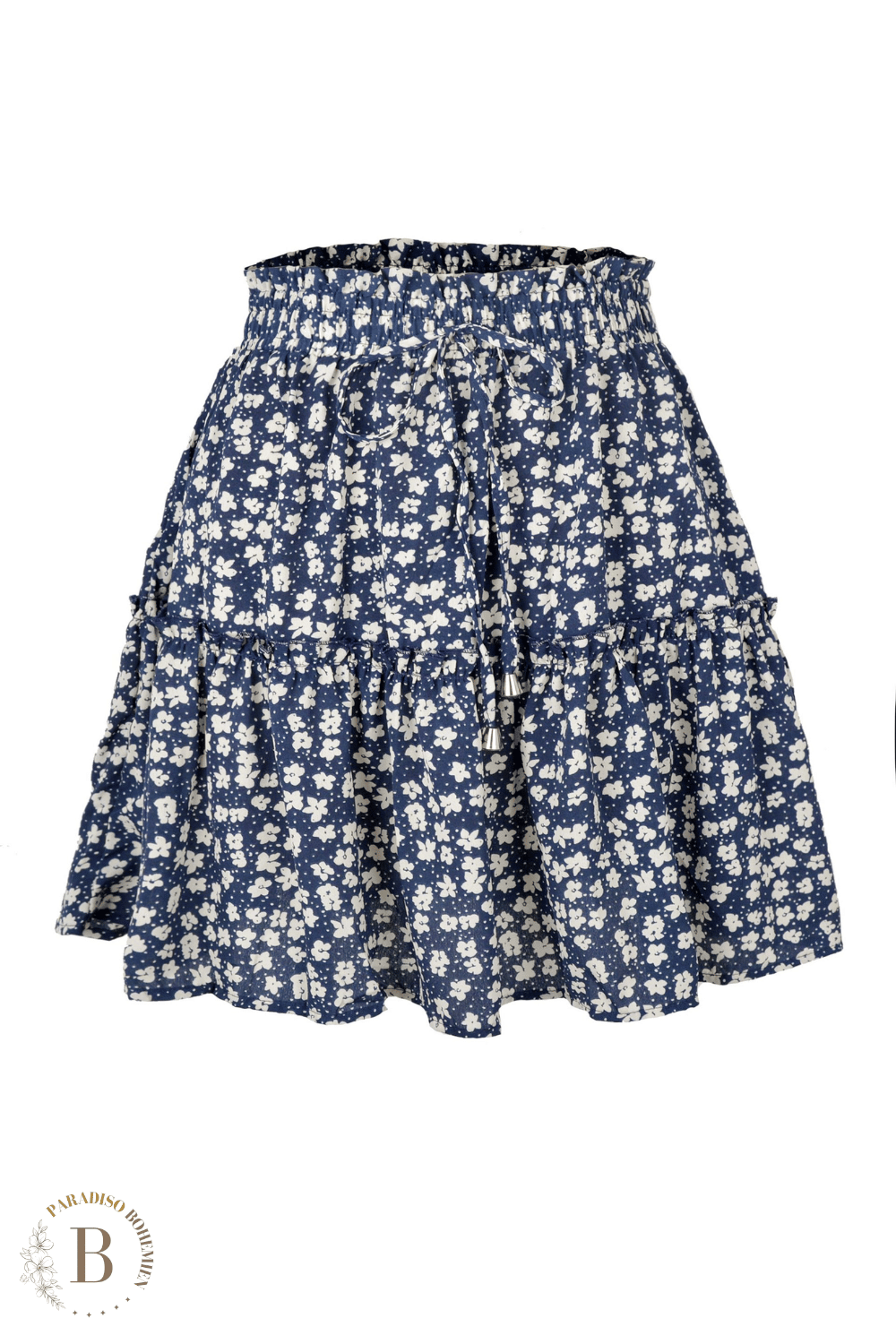 Gonna Corta Volant Fiori Boho Chic | Paradiso Bohemien