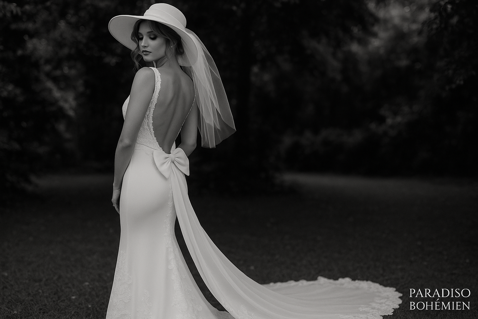 Abito Sposa Sirena Schiena Scoperta - Immagine Principale con Logo