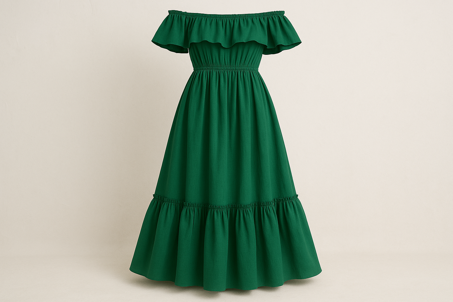 Vestito Verde Smeraldo Lungo - Immagine Principale con Logo