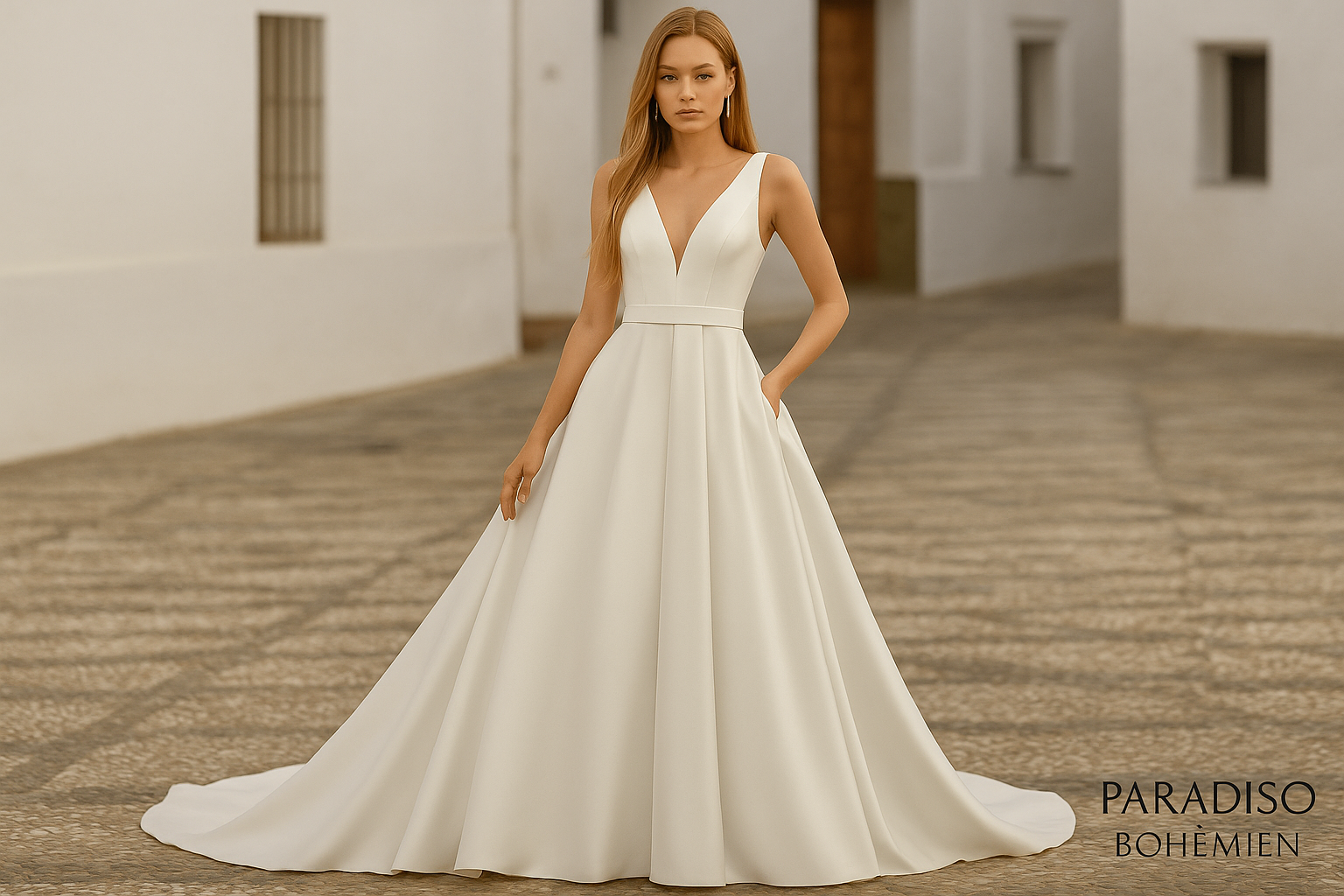 Abito Sposa Semplice Liscio - Immagine Principale con Logo