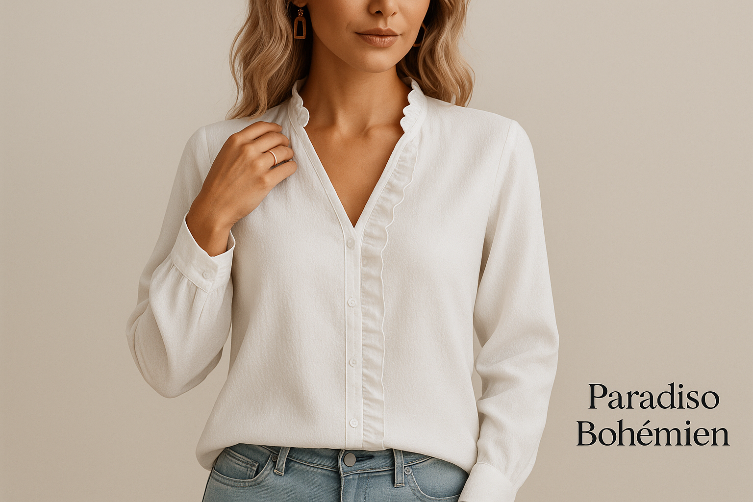 Camicia Bianca Elegante Donna - Immagine Principale con Logo