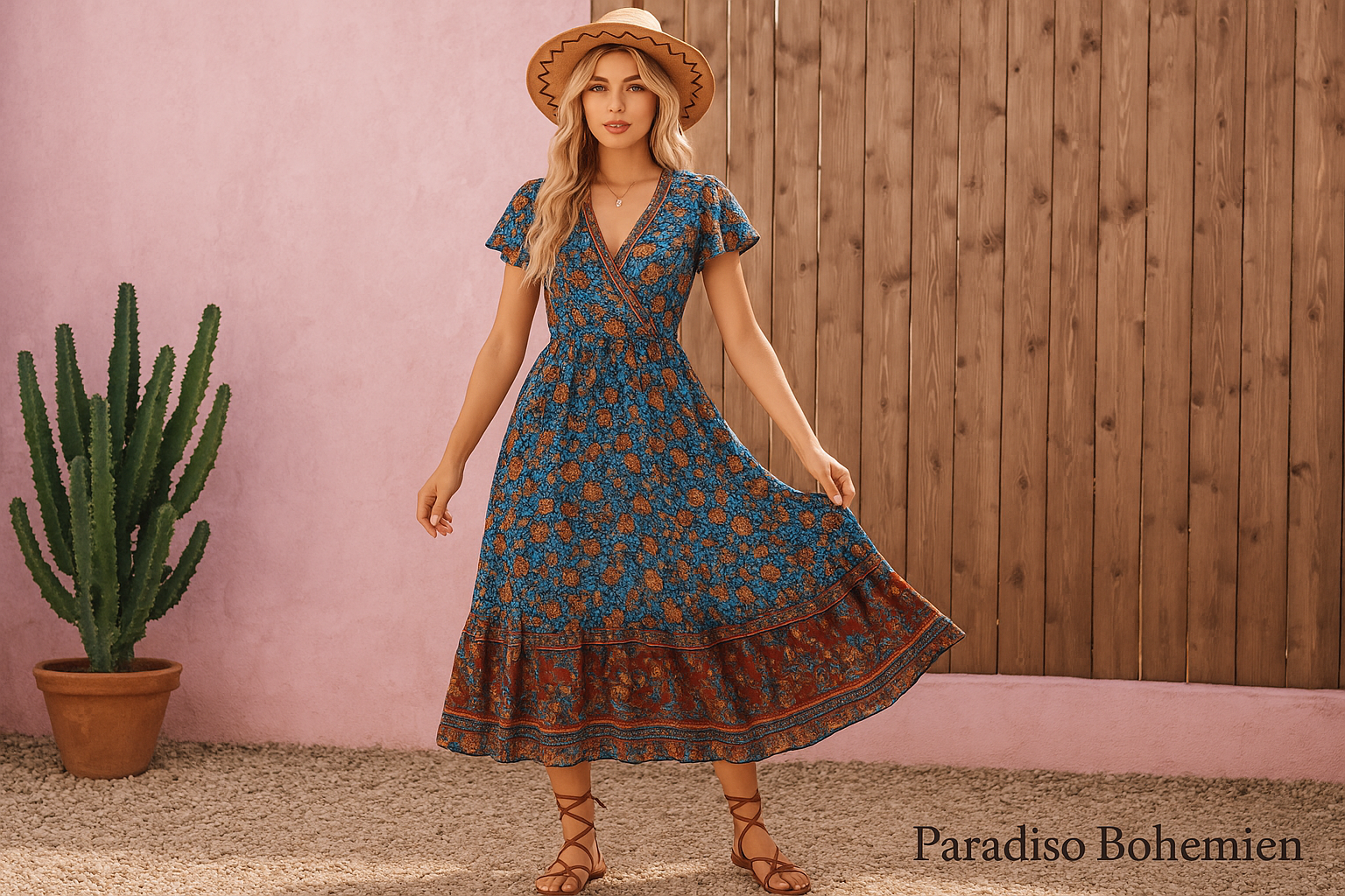 Vestito Lungo Estivo a Fiori - Immagine Principale con Logo