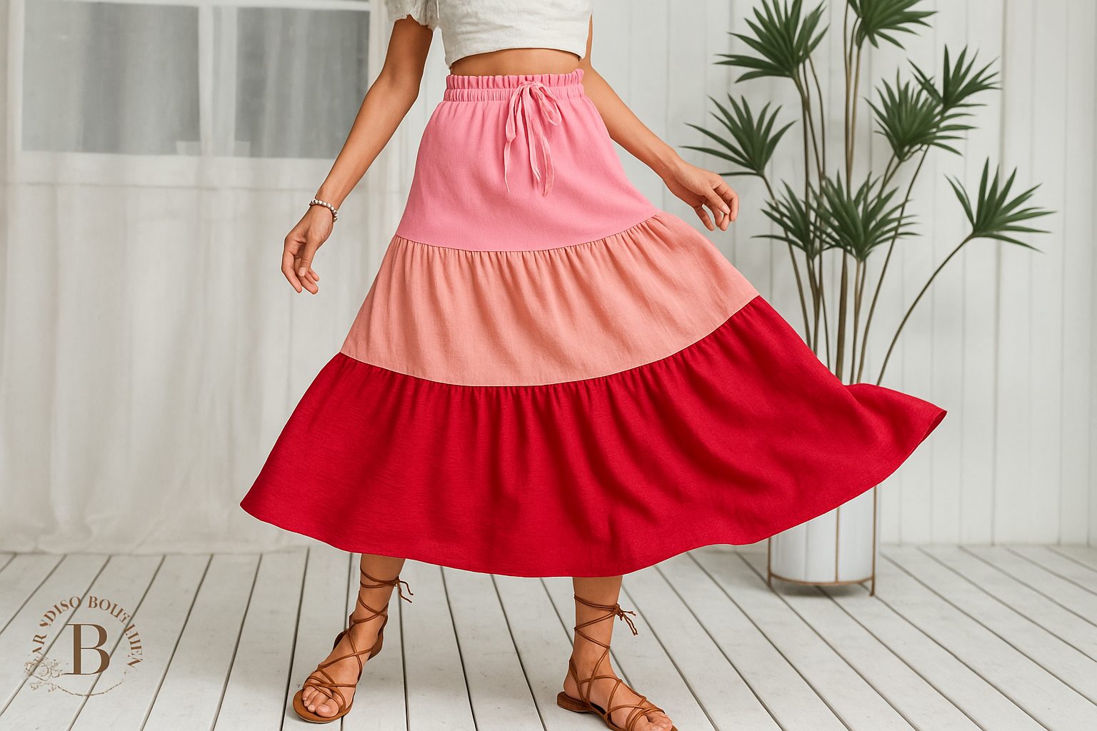 Gonna Lunga Colorata Multicolore - Immagine Principale con Logo