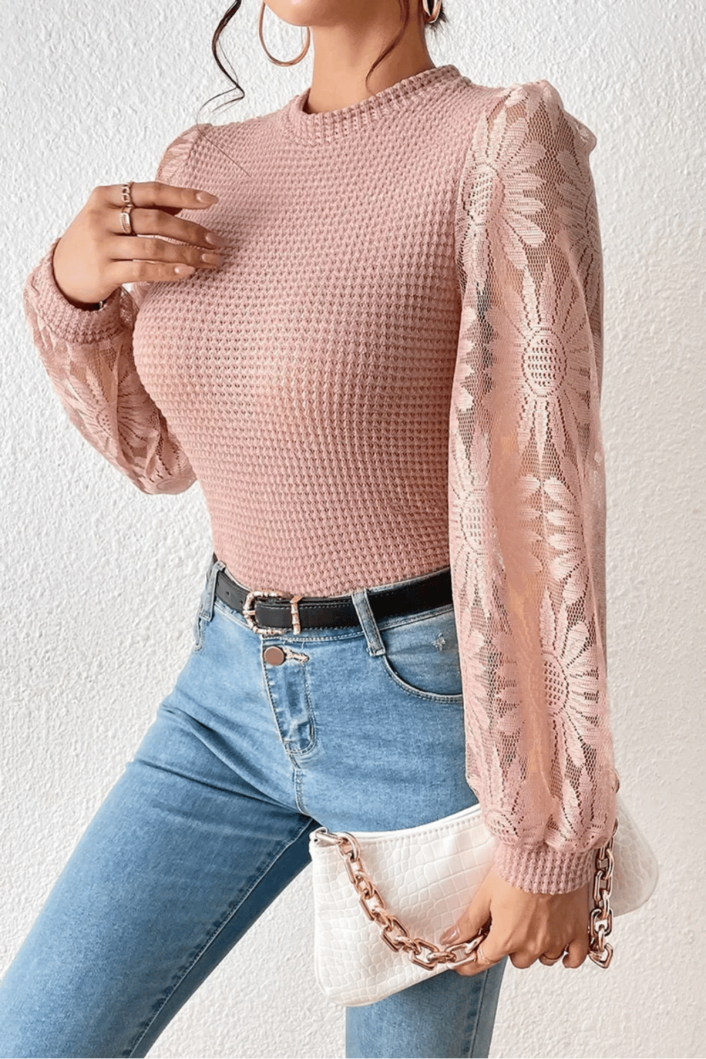 Maglione Donna ai Ferri con Pizzo | Paradiso Bohemien