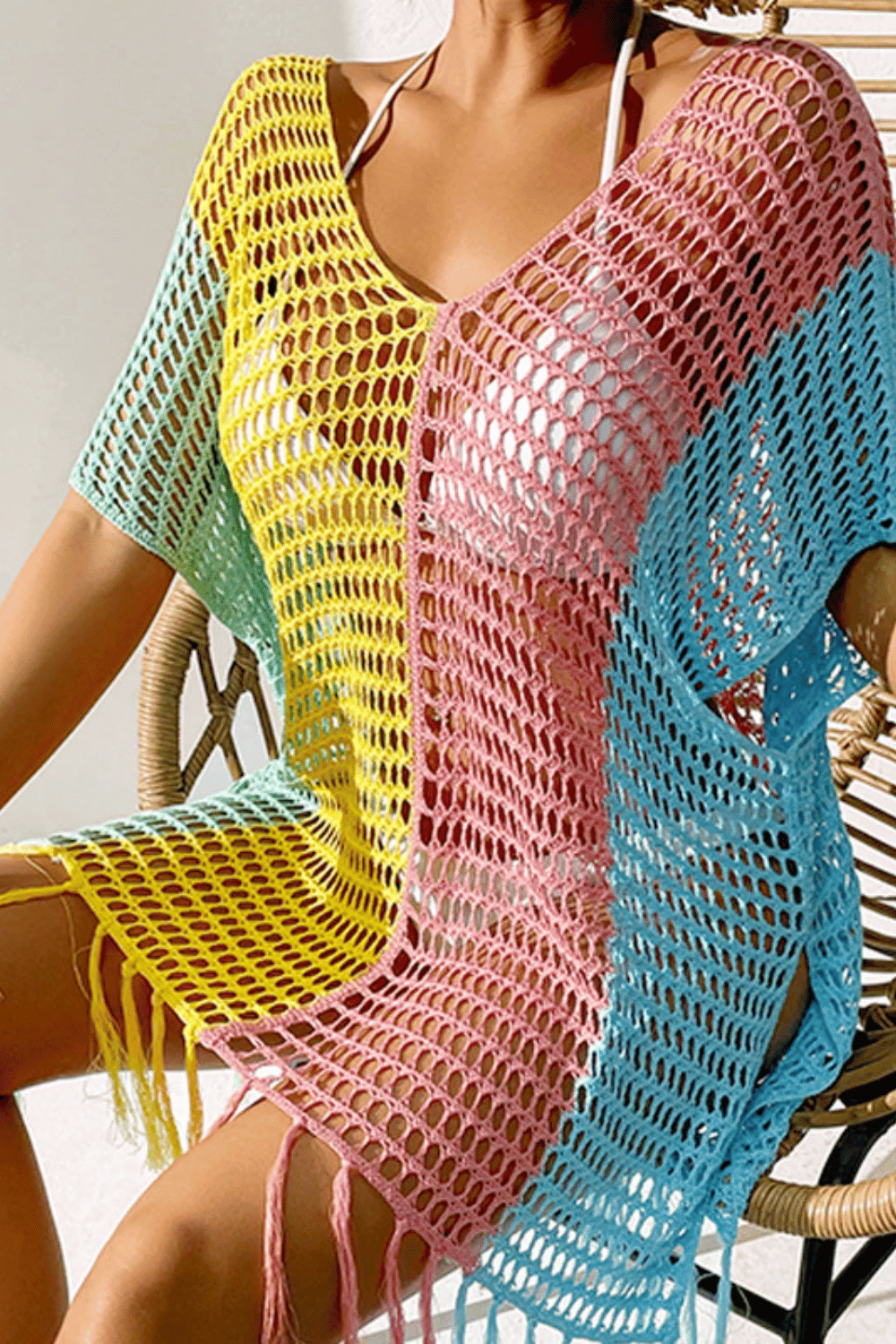 Tunica Copricostume Uncinetto Colorato | Paradiso Bohemien