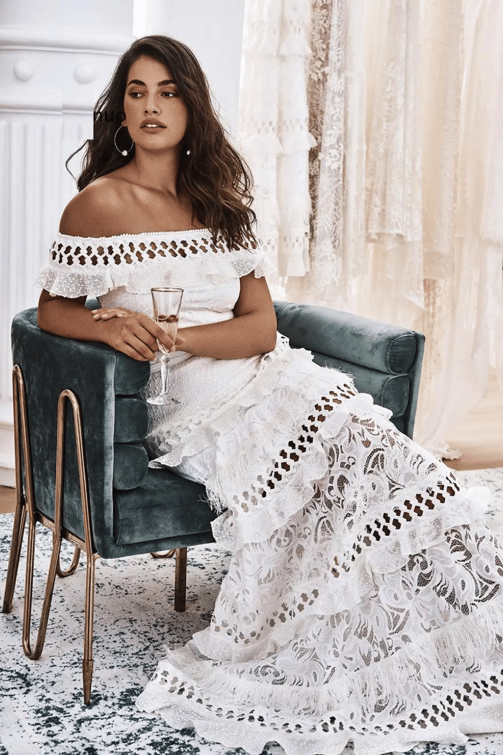 Abito Bianco Lungo in Pizzo | Paradiso Bohemien