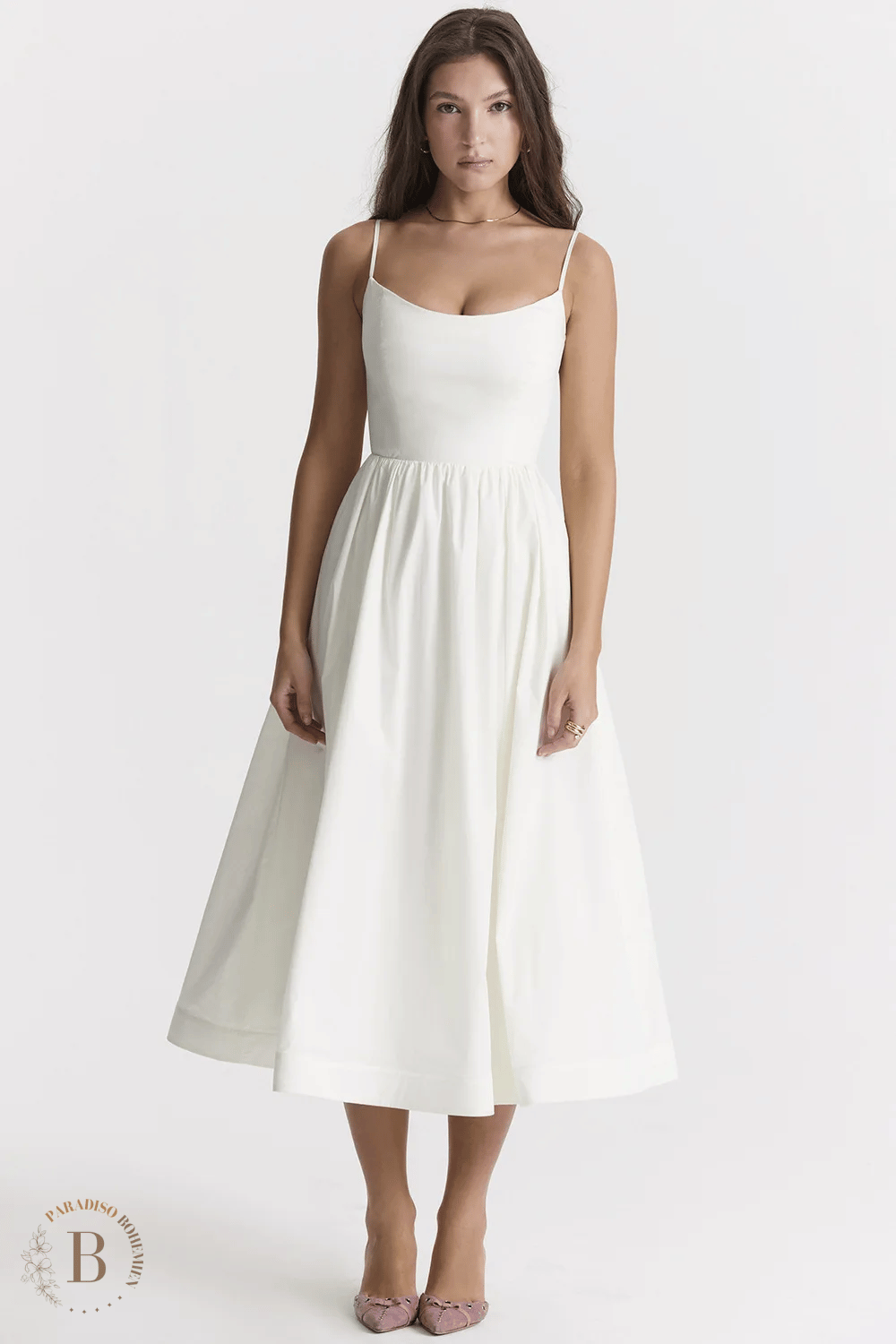 Abito Bianco Midi | Paradiso Bohemien