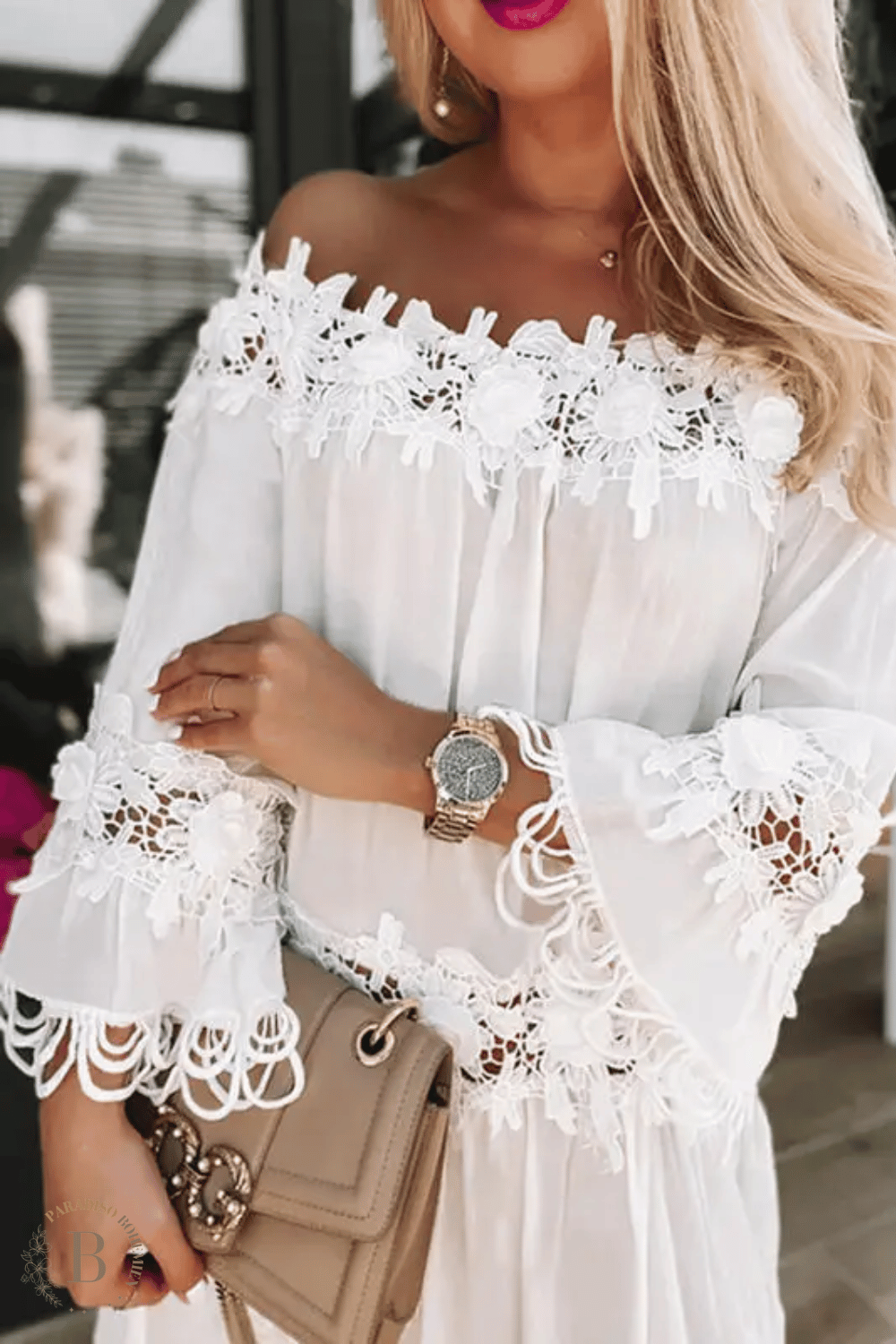 Vestito Corto Bianco Pizzo | Paradiso Bohemien
