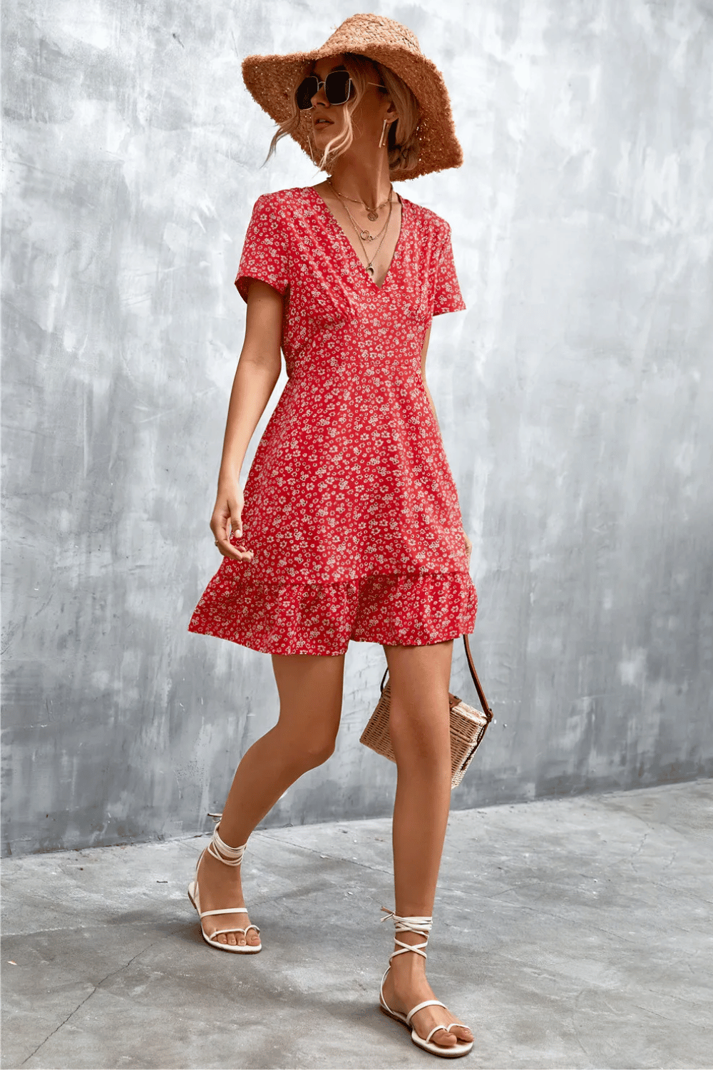 Vestito Rosso Corto Boho Chic | Paradiso Bohemien
