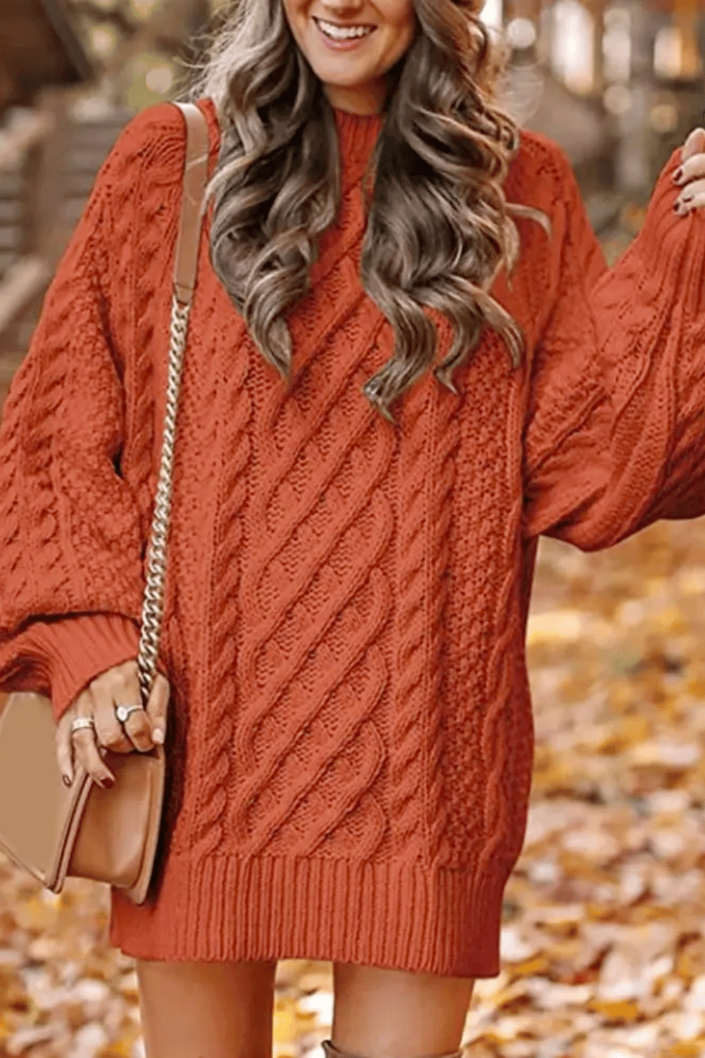 Vestito Maglione Arancione Donna | Paradiso Bohemien