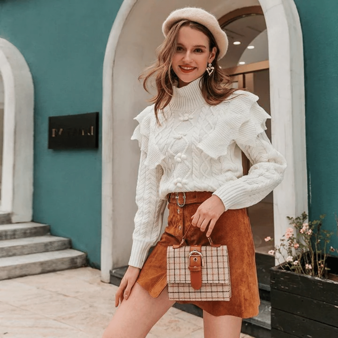 Maglione Bianco Boho con maniche lunghe | Paradiso Bohemien