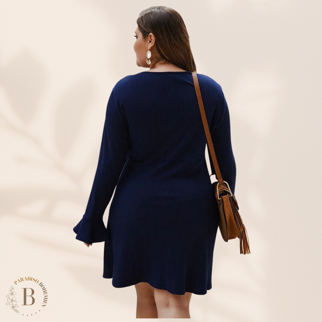 Vestito Corto Taglia Forte Blu Marino | Paradiso Bohemien