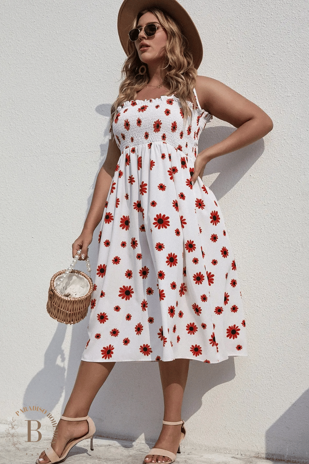 Vestito Bianco a Fiori Taglie Forti | Paradiso Bohemien