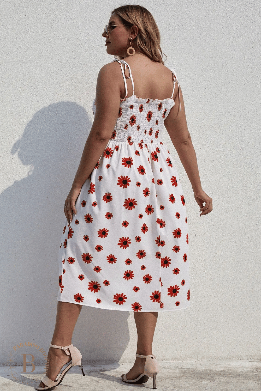 Vestito Bianco a Fiori Rossi Taglie Forti | Paradiso Bohemien