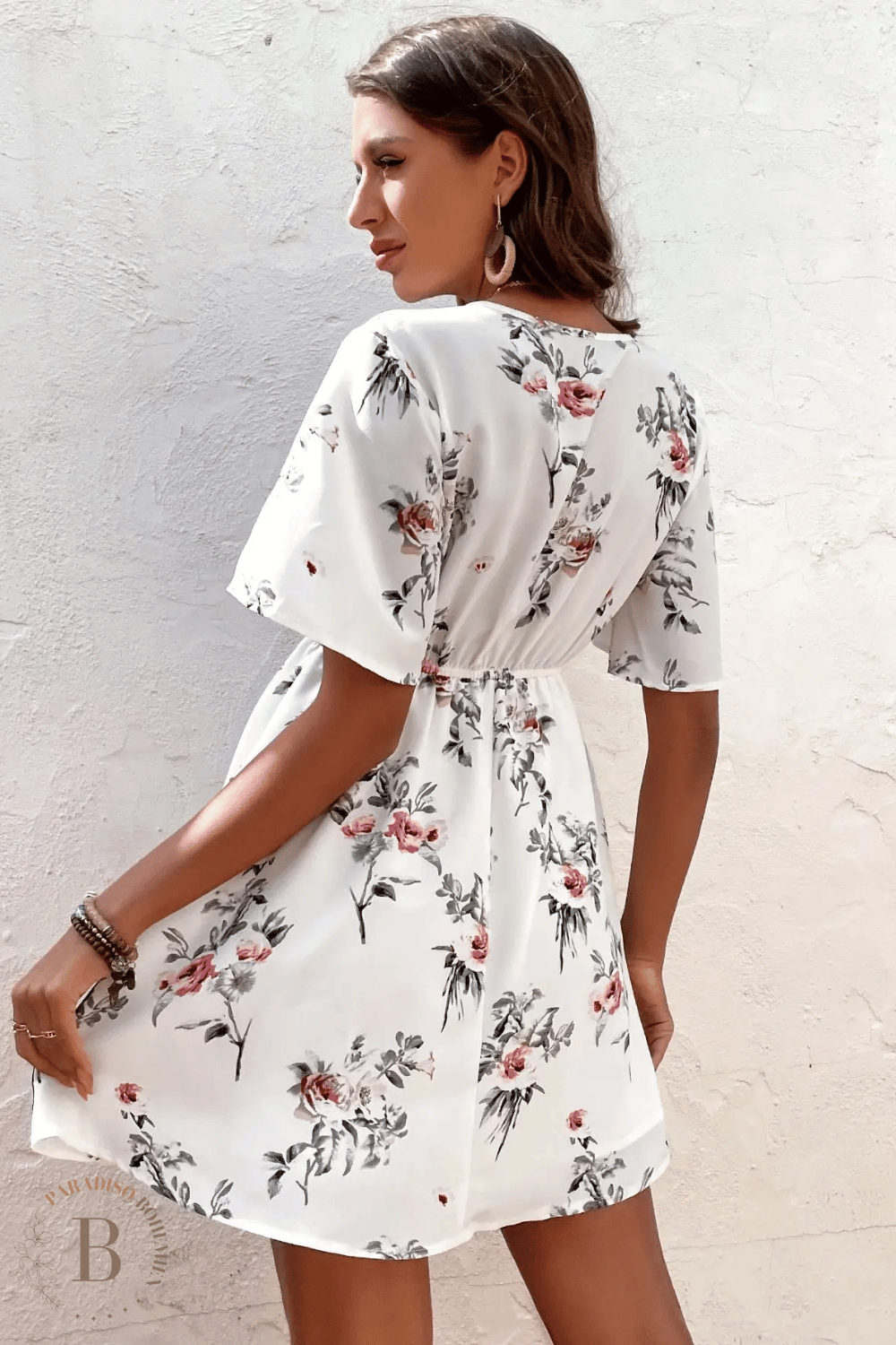 Vestito Bianco Fiorato | Paradiso Bohemien