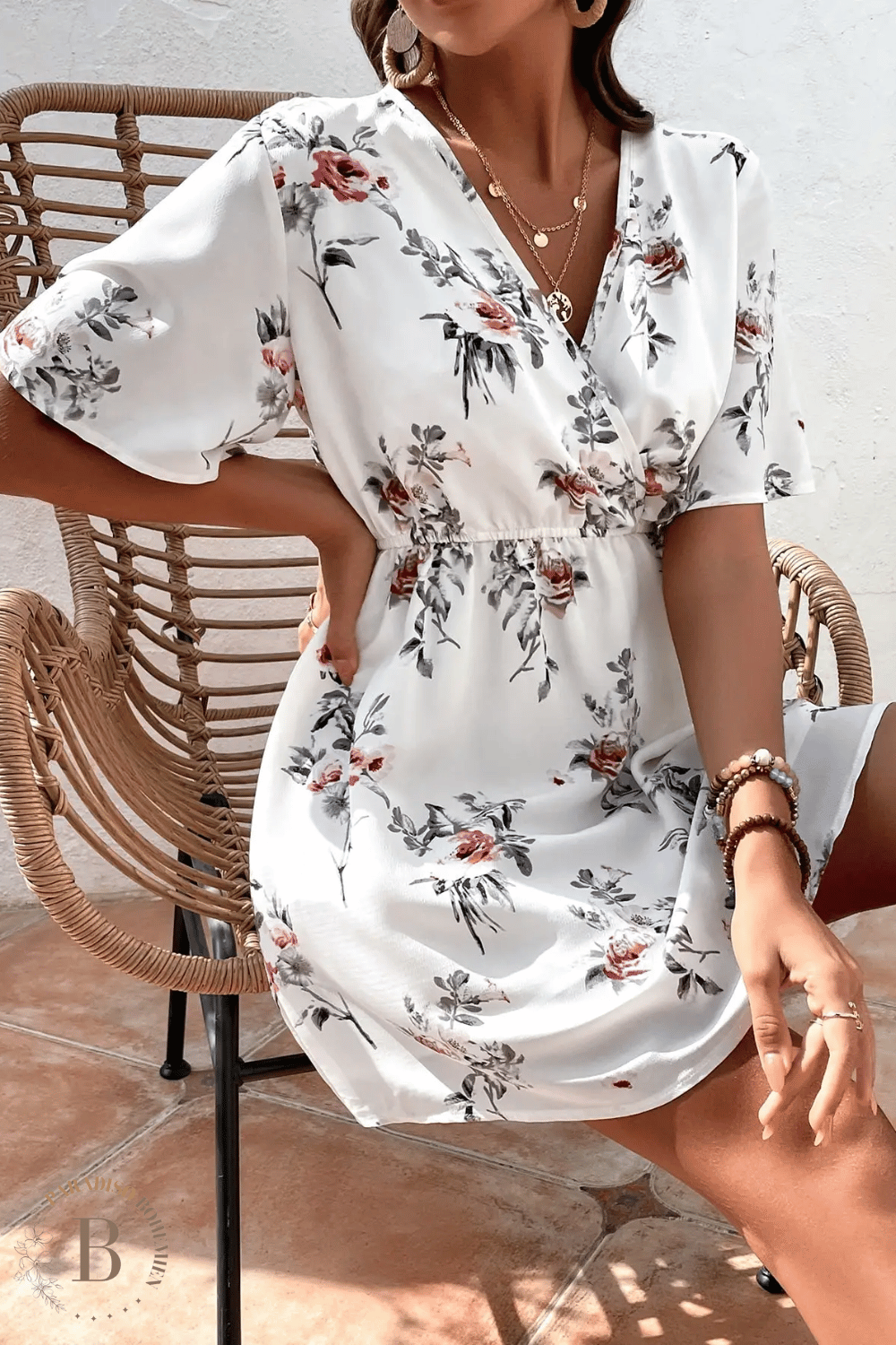 Vestito Bianco Fiorato | Paradiso Bohemien