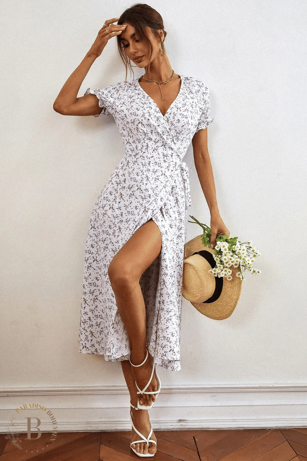 Vestito Bianco Floreale | Paradiso Bohemien