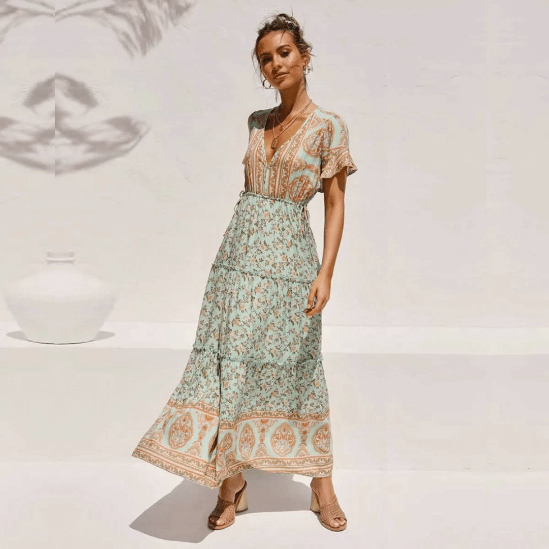 Abito Bohémien Chic Verde