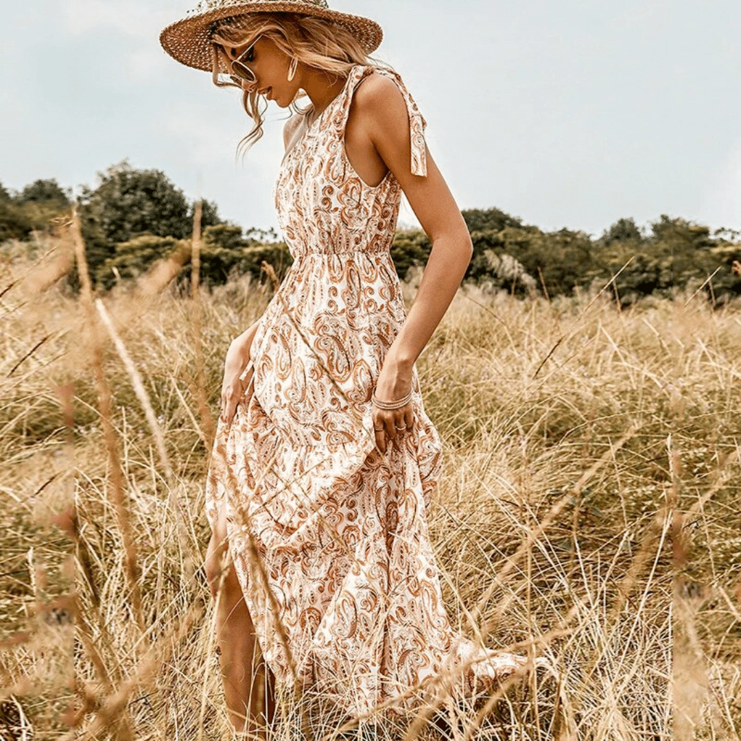 Abito Boho Chic Colori Naturali da Donna | Paradiso Bohemien