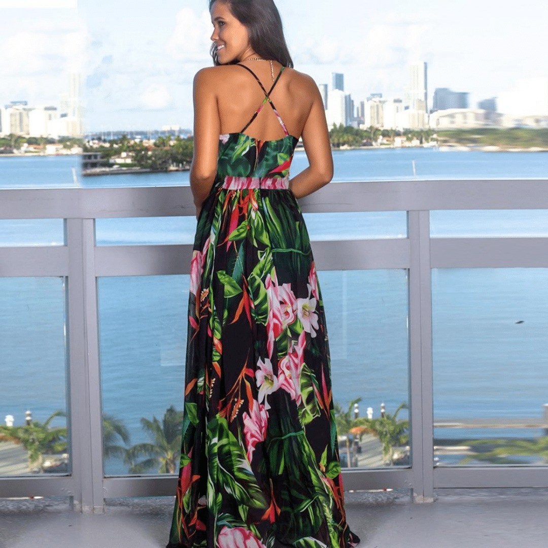 Abito Boho Chic Lungo | vestito floreale estivo