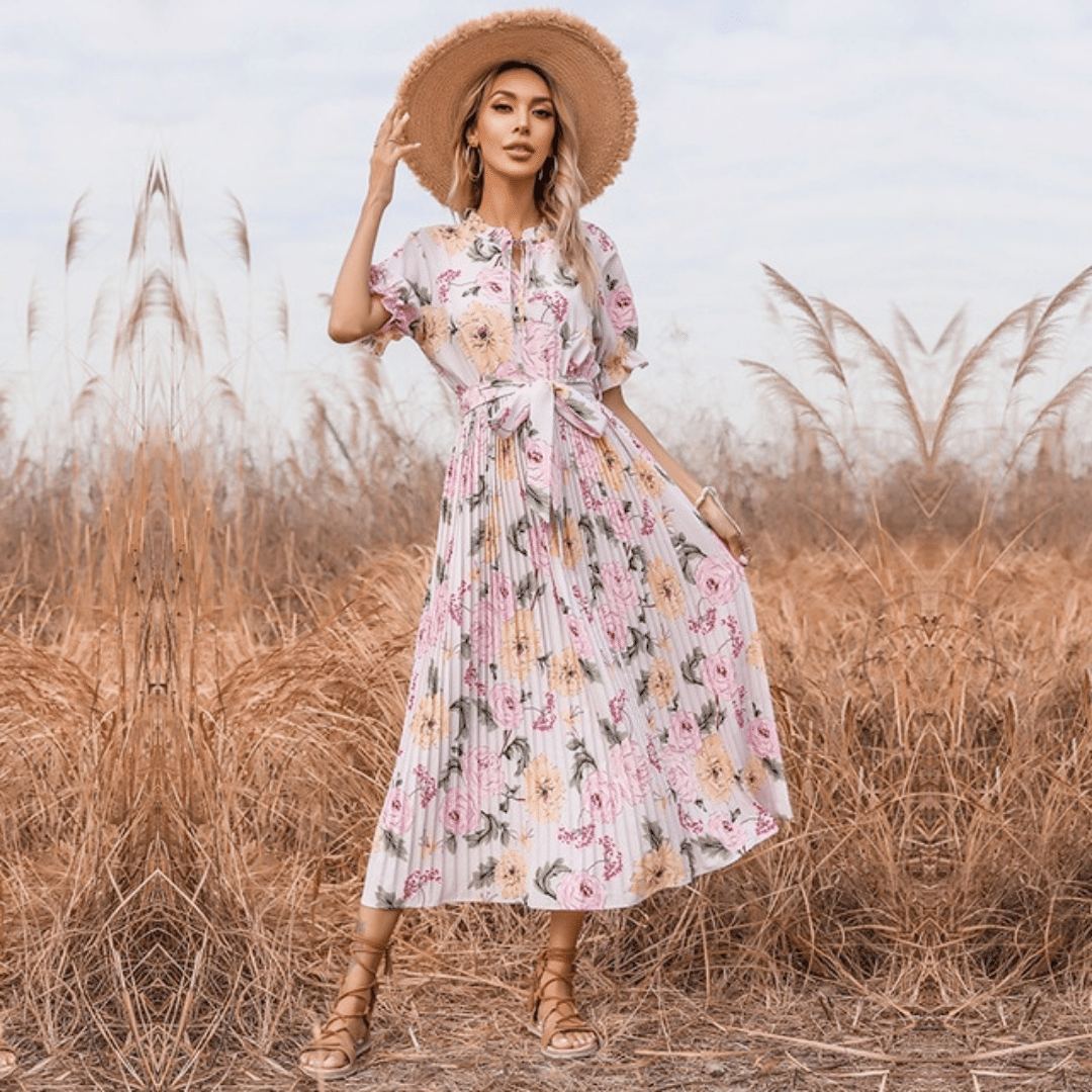 Abito Boho Chic Rosa e Verde | Paradiso Bohemien