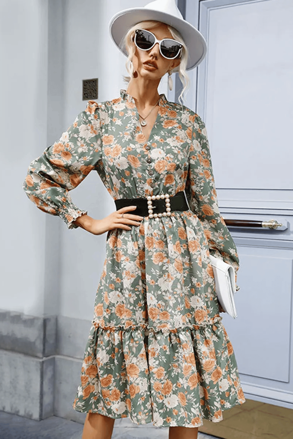 Abito Boho Chic Verde a Fiori | Paradiso Bohemien