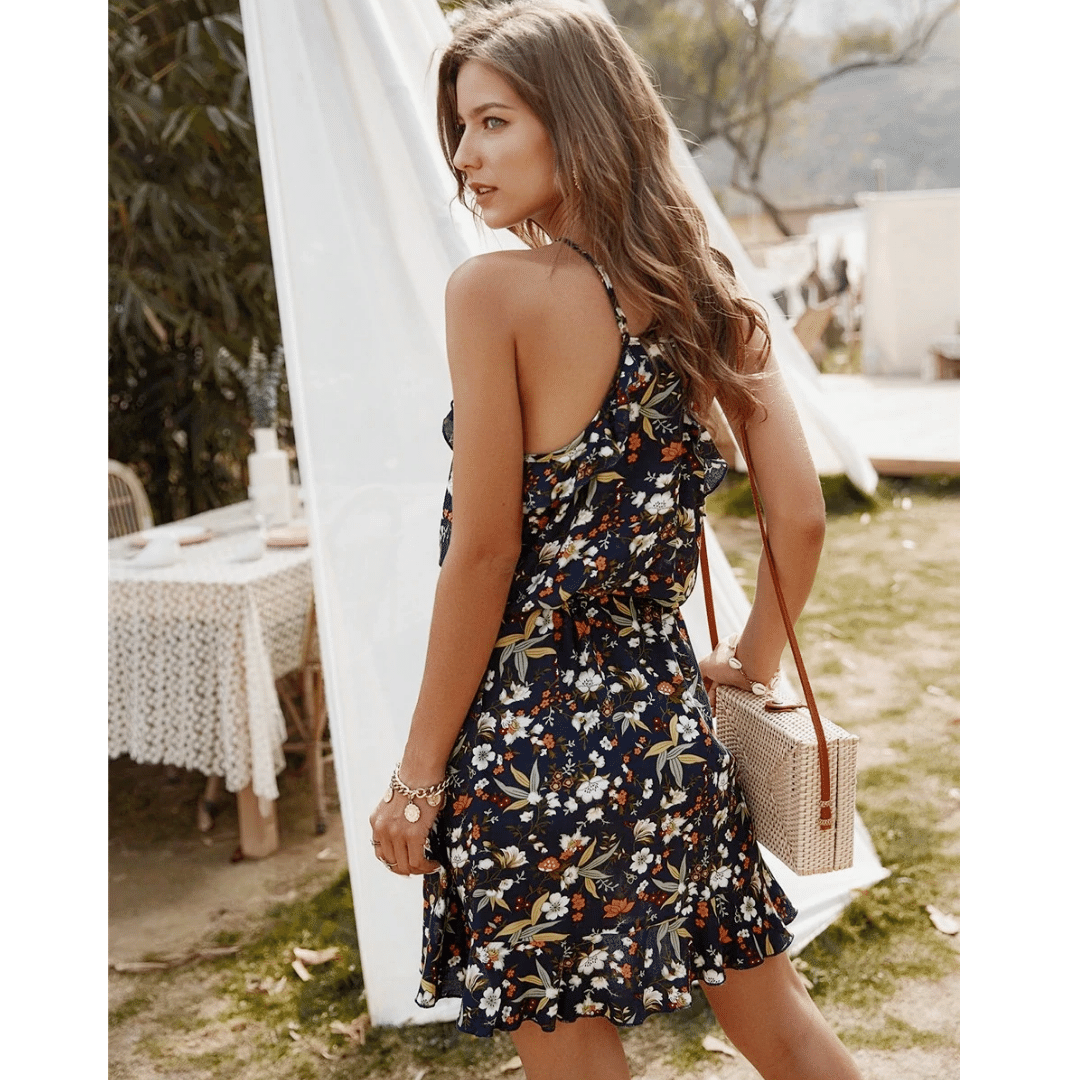 Abito corto bohémien a Fiori | Paradiso Bohémien