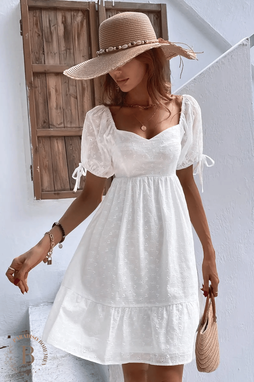 Vestito Corto Bohemien Bianco | Paradiso Bohemien