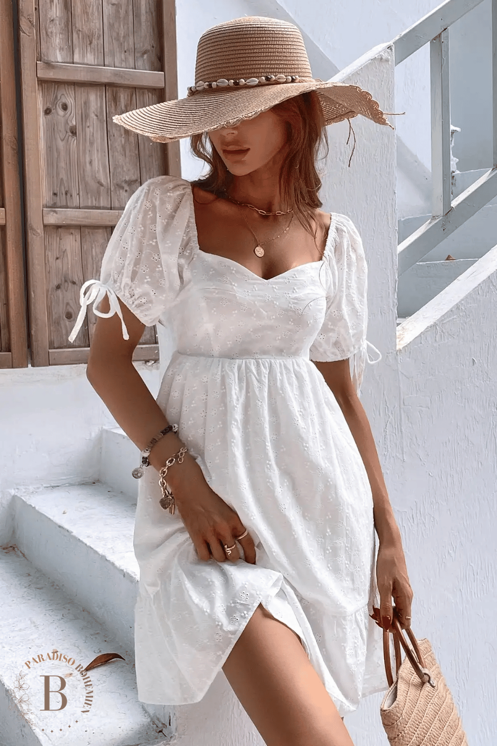Vestito Corto Bohemien Bianco | Paradiso Bohemien