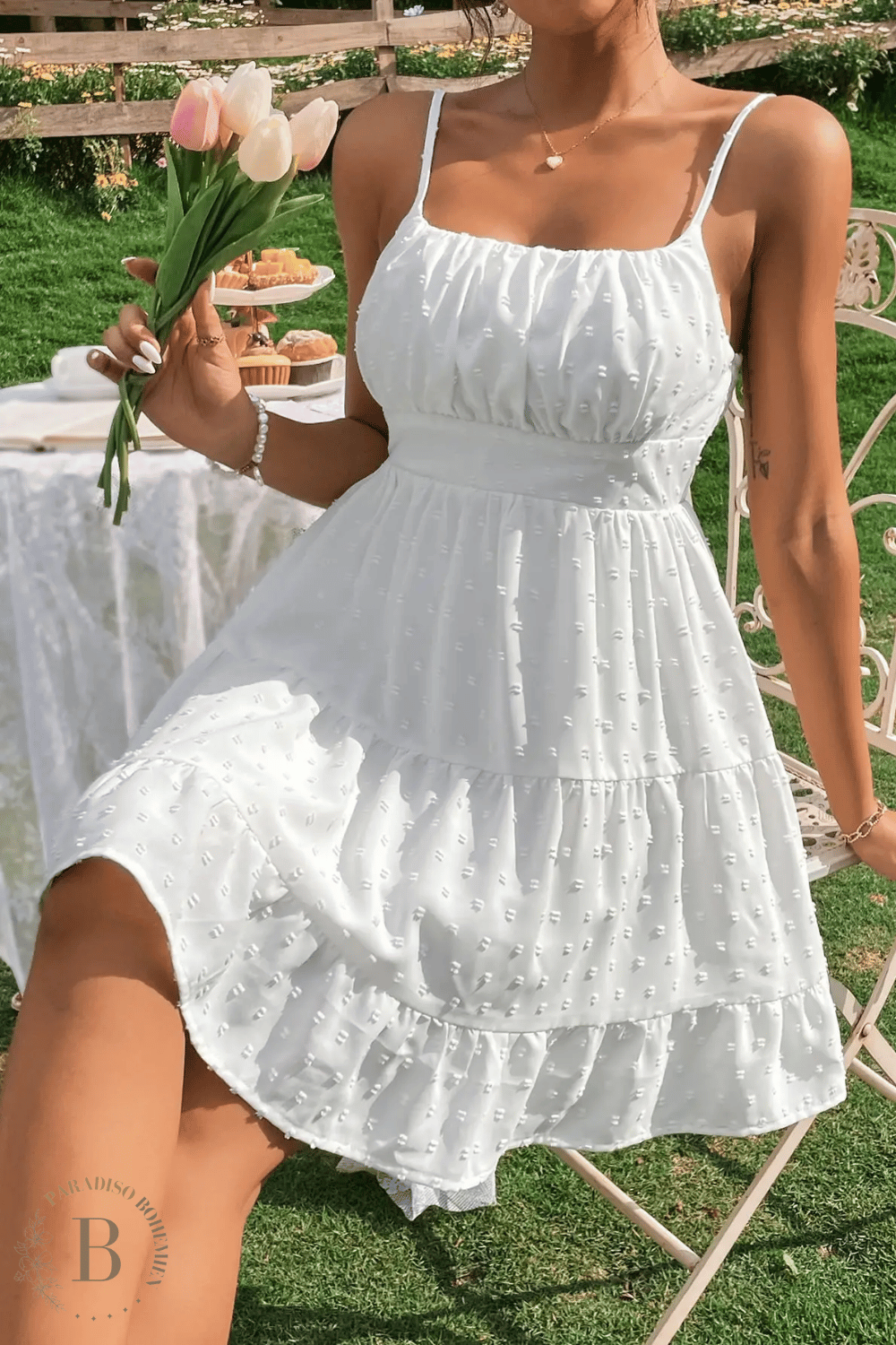 Abito Corto Bianco Bohémien | Paradiso Bohemien