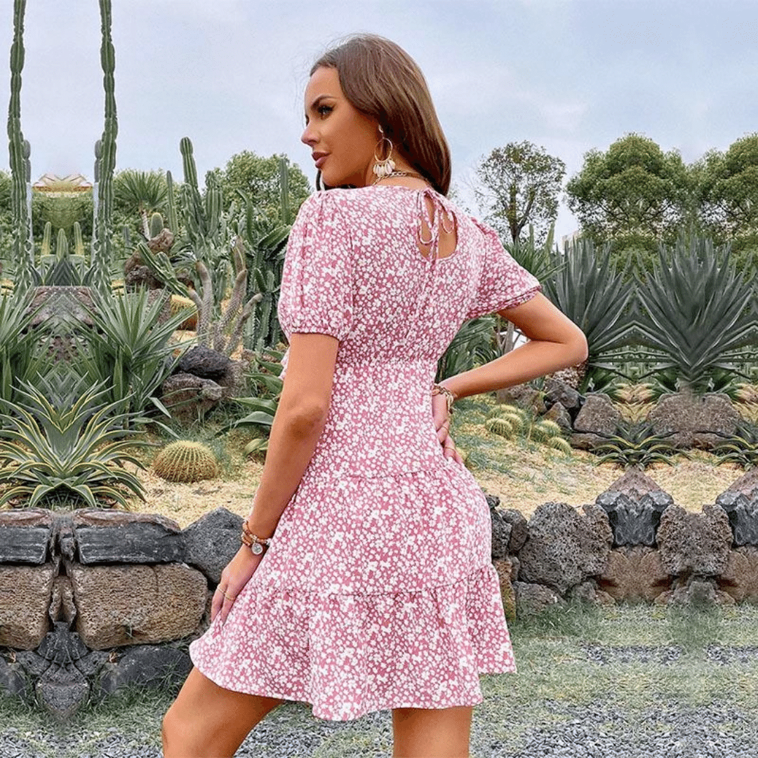 Abito Corto Boho Chic a Fiori | Paradiso Bohemien