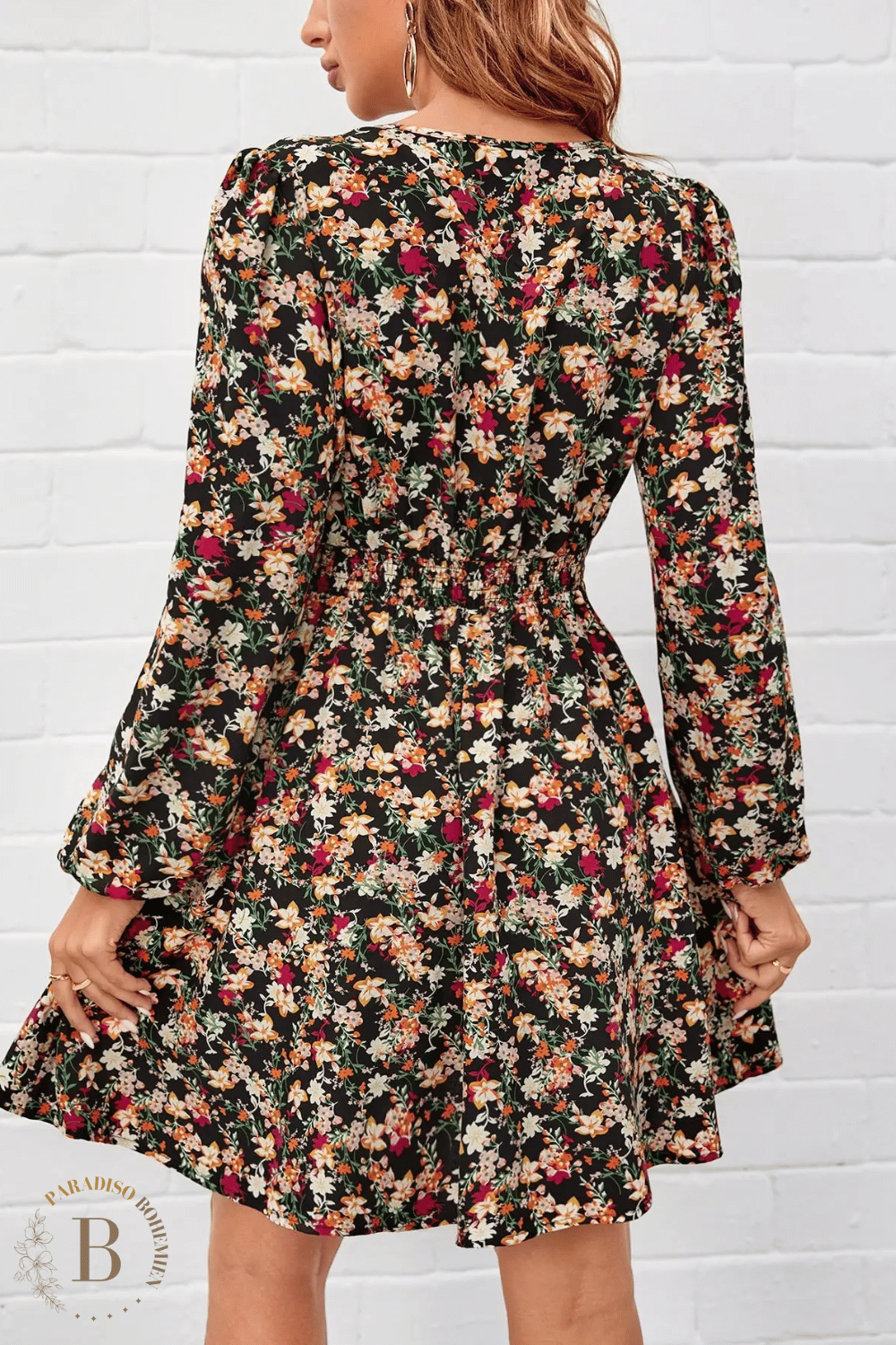 Abito corto manica lunga stile boho | Paradiso Bohemien