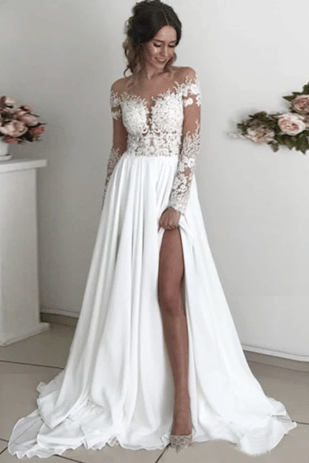 Abito da Sposa Boho Chic con Pizzo | Paradiso Bohemien
