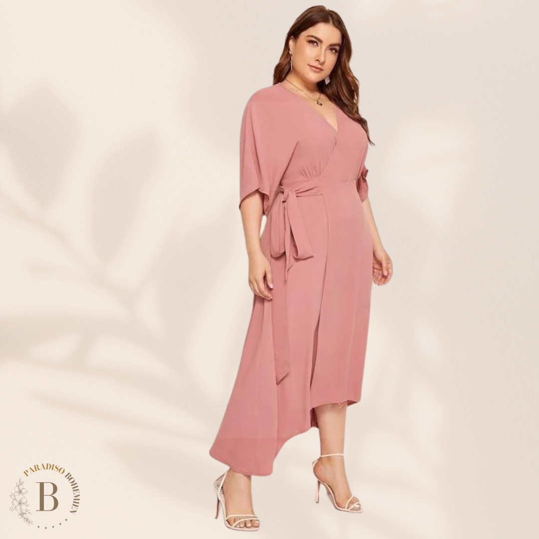 Vestito Taglie Forti Rosa | Paradiso Bohemien