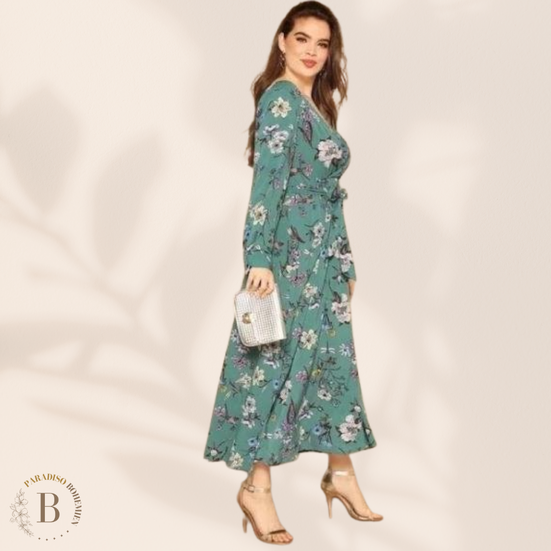 Abito Elegante Verde Acqua Taglie Forti | Paradiso Bohemien