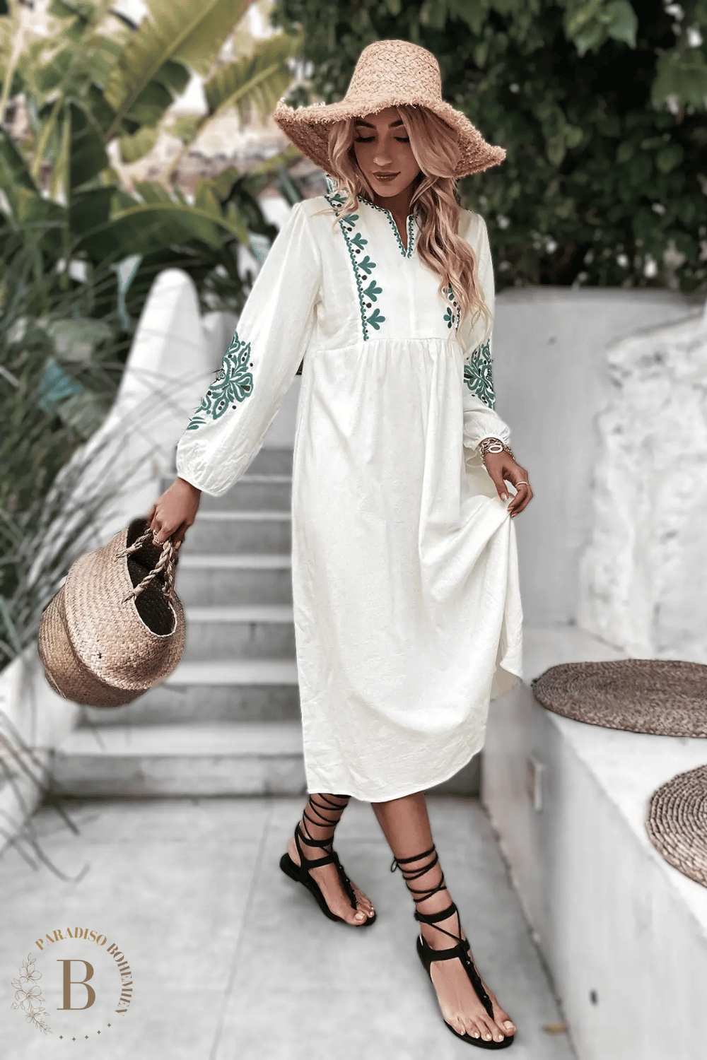 Vestito Ricamato Bianco | Paradiso Bohemien